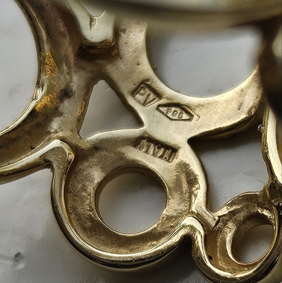 Italian Gold Bubble Ring with Garnet Stone - Picture 9 of 9